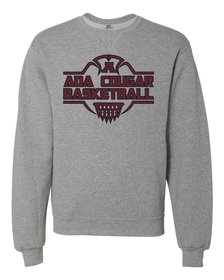 Ada Cougars Basketball Net Crew-neck Sweatshirt (Grey)