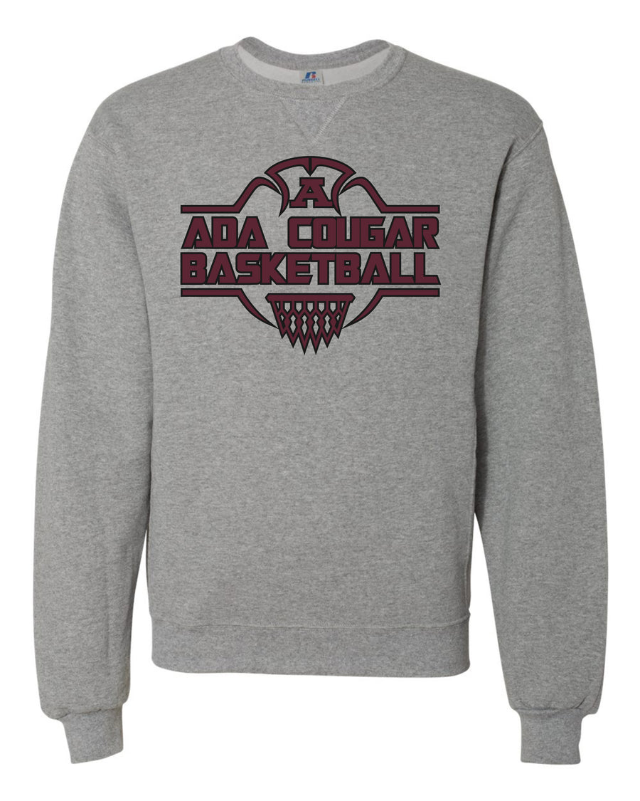 Ada Cougars Basketball Net Crew-neck Sweatshirt (Grey)